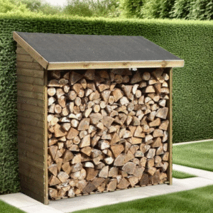 habrita — abri bûches en bois traité pour stockage bois de chauffage