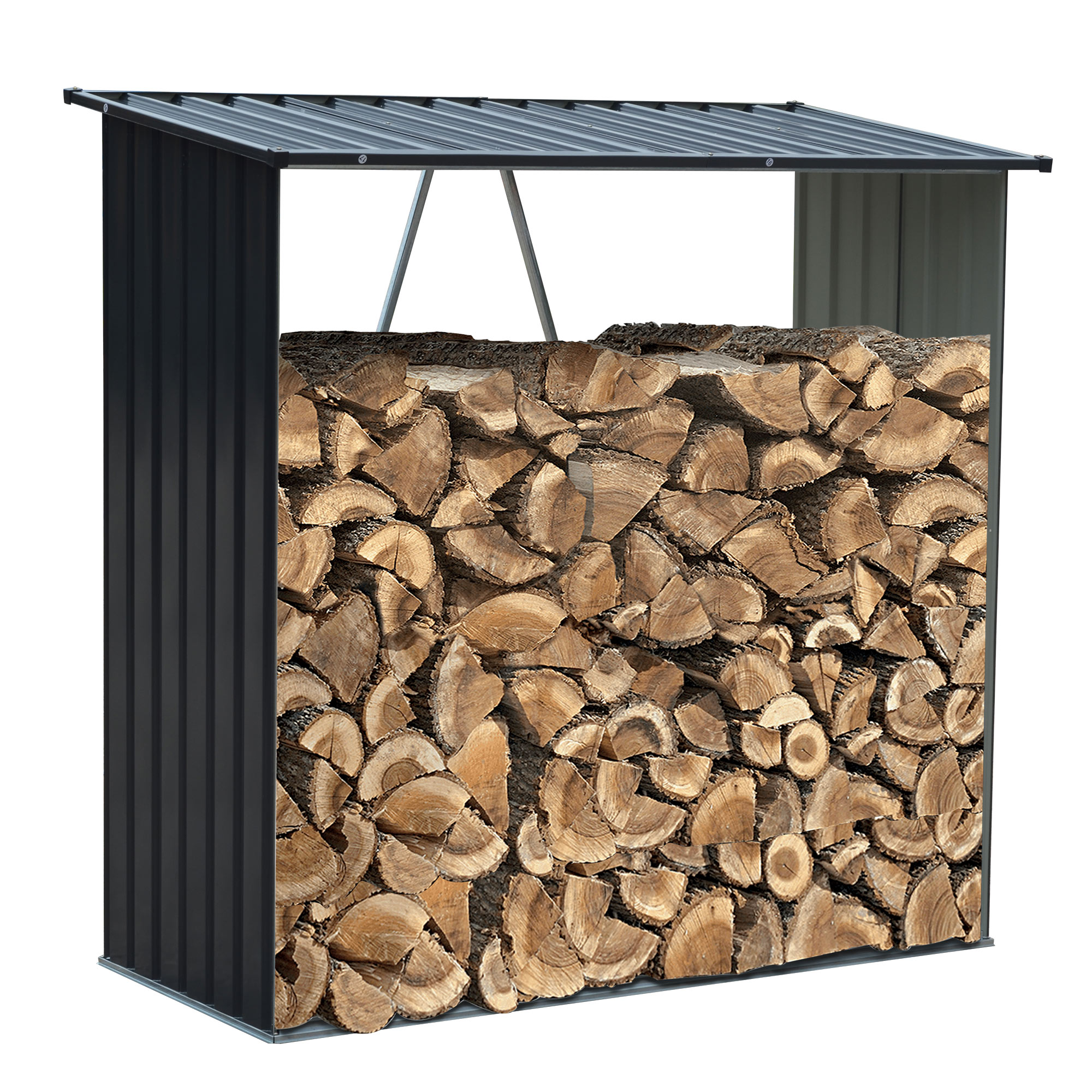 abri bûches extérieur acier galvanisé 156×80×152 cm gris anthracite abri bûches extérieur acier galvanisé 156×80×152 cm gris anthracite